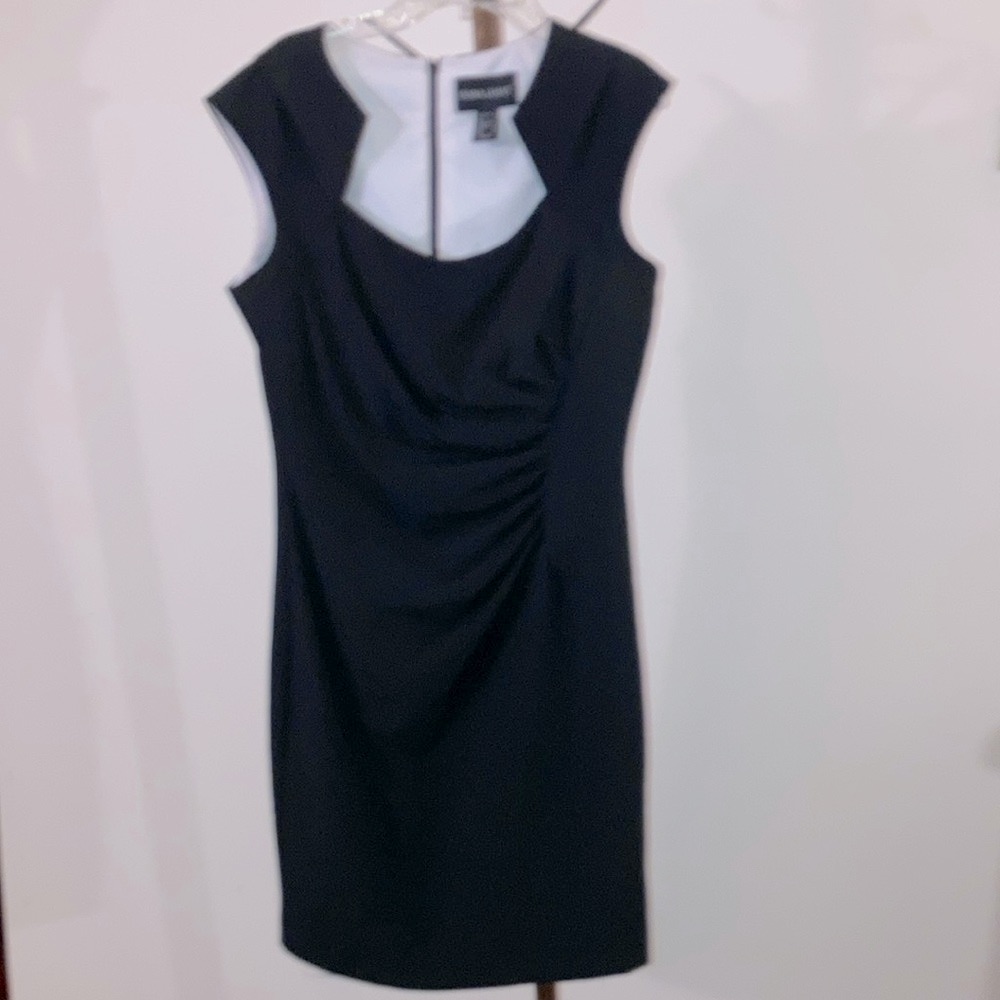 Frank Lyman Design/Women’s Black Cap Sleeve Dress W/Ruched Side Detail - Size 16